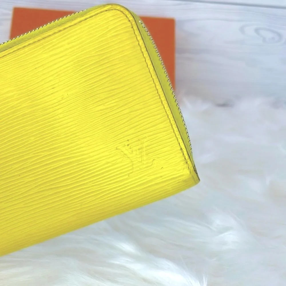 Louis Vuitton Yellow Epi Zippy‎ Wallet